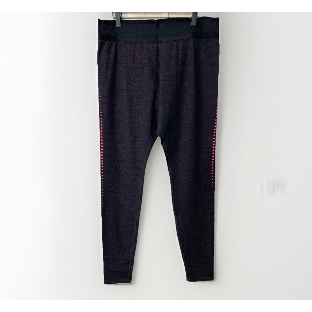 Nike Burnout Leggings Women XL Black Pink Dot Stirrup Running Stretch